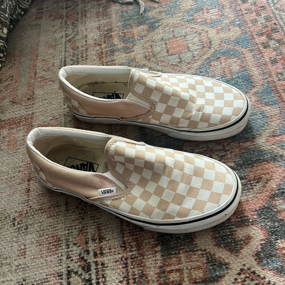 Vans Tan Slip-On Sneakers Classic Style